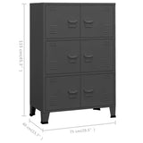 Industrial Storage Chest Anthracite 75x40x115 cm Metal - Extra Image