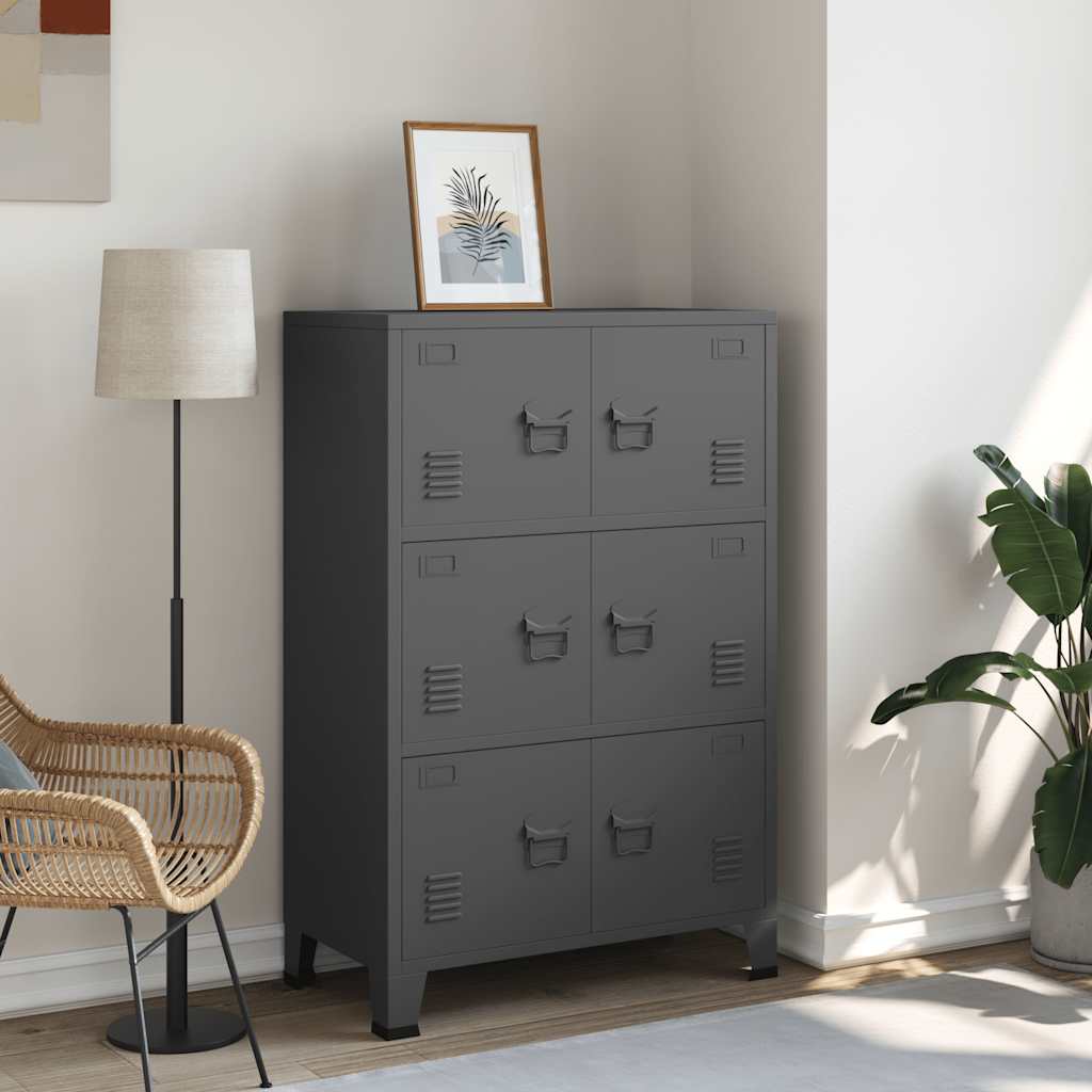 Industrial Storage Chest Anthracite 75x40x115 cm Metal