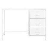 Industrial Desk with Drawers White 105x52x75 cm Steel
