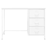 Industrial Desk with Drawers White 105x52x75 cm Steel - Front View