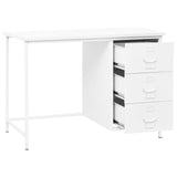 Industrial Desk with Drawers White 105x52x75 cm Steel - Side View