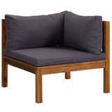 2-Seater Garden Sofa with Cushion Solid Wood Acacia - Side View