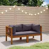 2-Seater Garden Sofa with Cushion Solid Acacia Wood
