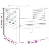 5 Piece Garden Lounge Set with Cushion Solid Acacia Wood - Extra Image