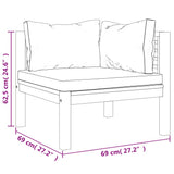 6 Piece Garden Lounge Set with Cushion Solid Acacia Wood