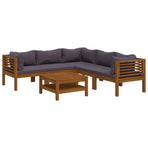 6 Piece Garden Lounge Set with Cushion Solid Acacia Wood