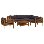 7 Piece Garden Lounge Set with Cushion Solid Acacia Wood