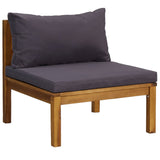 3 Piece Garden Lounge Set with Cushion Solid Acacia Wood - Side View
