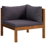 3 Piece Garden Lounge Set with Cushion Solid Acacia Wood - Side View