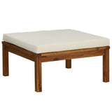 4 Piece Garden Lounge Set with Cream Cushion Solid Acacia Wood - Rear View