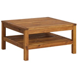 5 Piece Garden Lounge Set with Cream Cushion Solid Acacia Wood - Low Angle