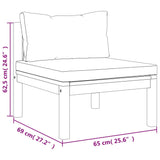 4-Seater Garden Sofa with Cream Cushion Solid Acacia Wood - Close-Up Angle