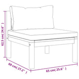 8 Piece Garden Lounge Set with Cream Cushion Solid Acacia Wood