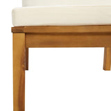10 Piece Garden Lounge Set with Cream Cushion Solid Acacia Wood