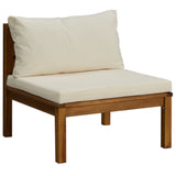 7 Piece Garden Lounge Set with Cream Cushion Solid Acacia Wood - Top-Down View