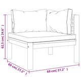 7 Piece Garden Lounge Set with Cream Cushion Solid Acacia Wood - Low Angle