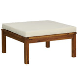3 Piece Garden Lounge Set with Cream Cushion Solid Acacia Wood