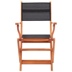 Folding Chairs 8 pcs Black Solid Eucalyptus Wood&Textilene