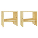 Bedside Cabinets 2 pcs 40x30.5x40 cm Solid firwood - Front View