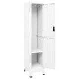 Locker Cabinet White 38x45x180 cm Steel - Side View