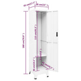 Locker Cabinet White 38x45x180 cm Steel