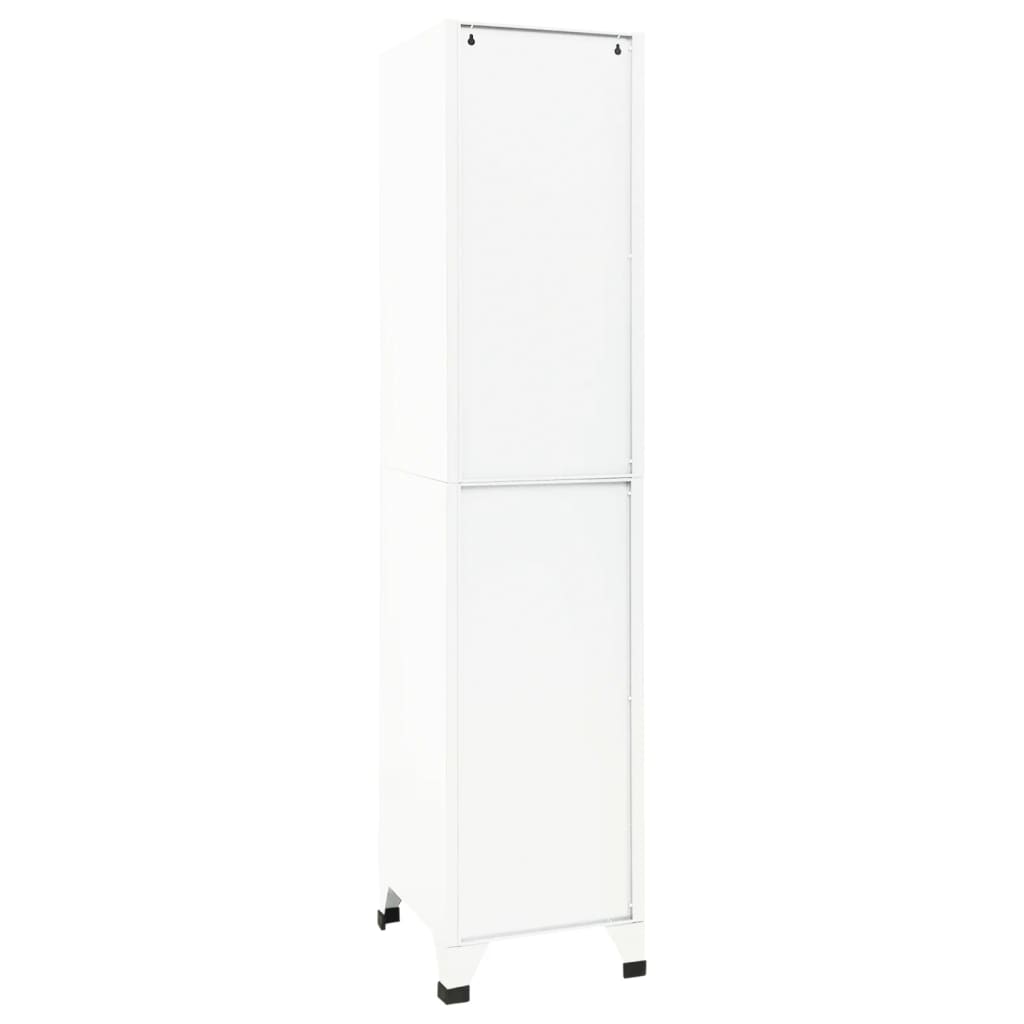 Locker Cabinet White 38x45x180 cm Steel