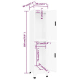 Locker Cabinet White 38x45x180 cm Steel