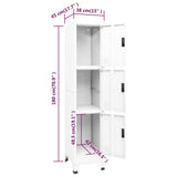 Locker Cabinet White 38x45x180 cm Steel - Low Angle