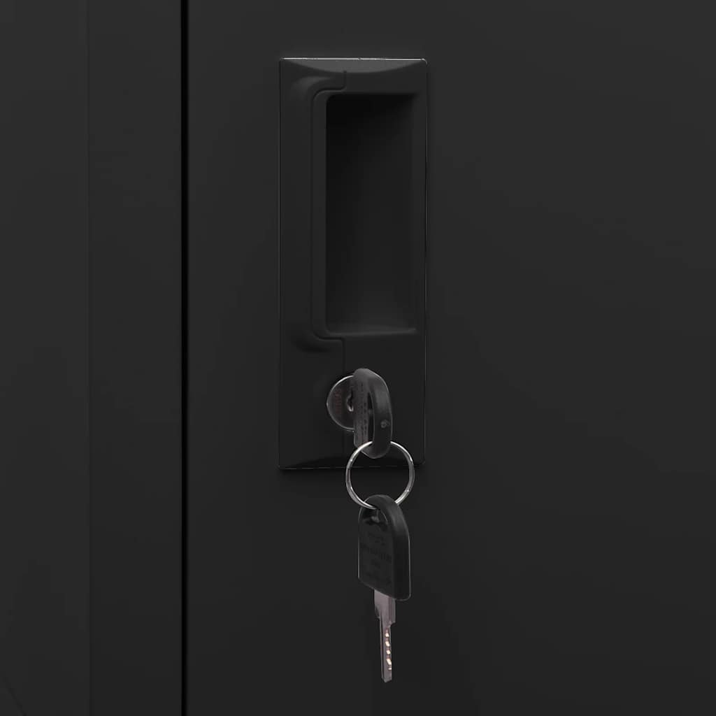 Locker Cabinet Black 38x45x180 cm Steel