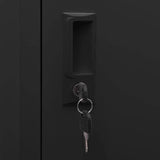 Locker Cabinet Black 38x45x180 cm Steel - Rear View