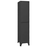 Locker Cabinet Anthracite 38x45x180 cm Steel - Side View
