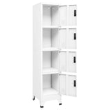 Locker Cabinet White 38x45x180 cm Steel - Side View
