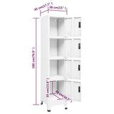 Locker Cabinet White 38x45x180 cm Steel - Low Angle