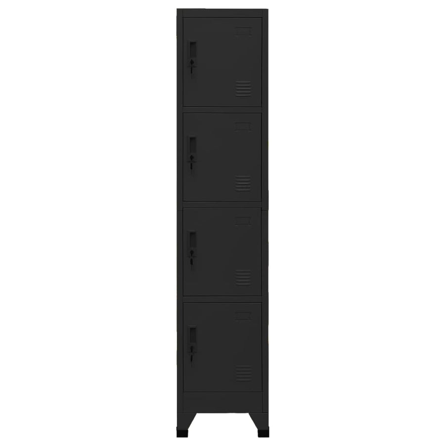 Locker Cabinet Black 38x45x180 cm Steel