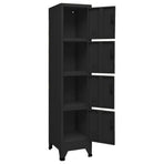 Locker Cabinet Black 38x45x180 cm Steel