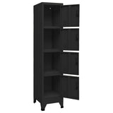 Locker Cabinet Black 38x45x180 cm Steel - Top-Down View