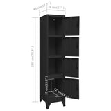Locker Cabinet Black 38x45x180 cm Steel - Low Angle