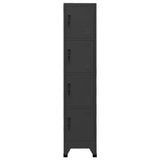 Locker Cabinet Anthracite 38x45x180 cm Steel - Front View