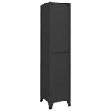 Locker Cabinet Anthracite 38x45x180 cm Steel - Side View