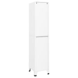 Locker Cabinet White 38x40x180 cm Steel - 45-Degree Angle