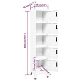Locker Cabinet White 38x40x180 cm Steel