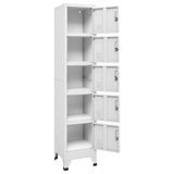Locker Cabinet Light Grey 38x40x180 cm Steel - 45-Degree Angle