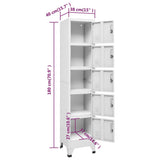 Locker Cabinet Light Grey 38x40x180 cm Steel - Low Angle