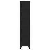 Locker Cabinet Black 38x40x180 cm Steel