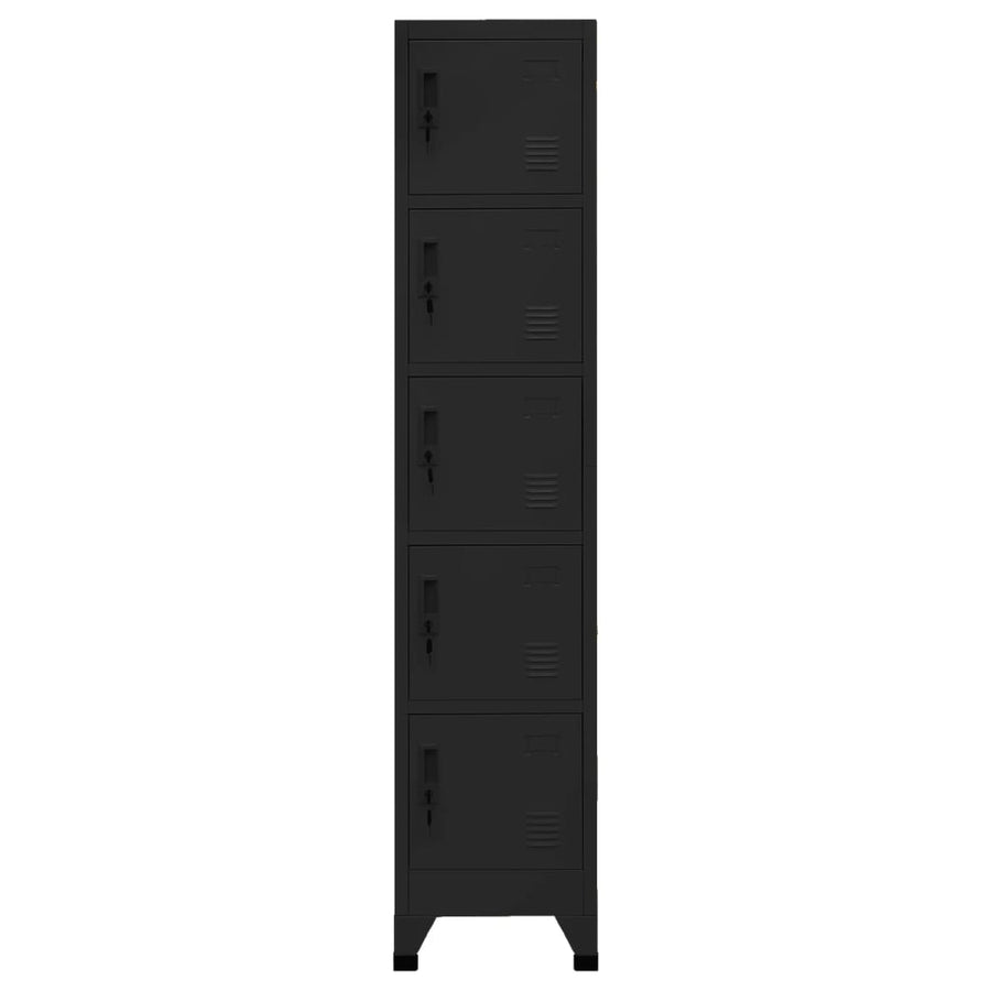 Locker Cabinet Black 38x40x180 cm Steel