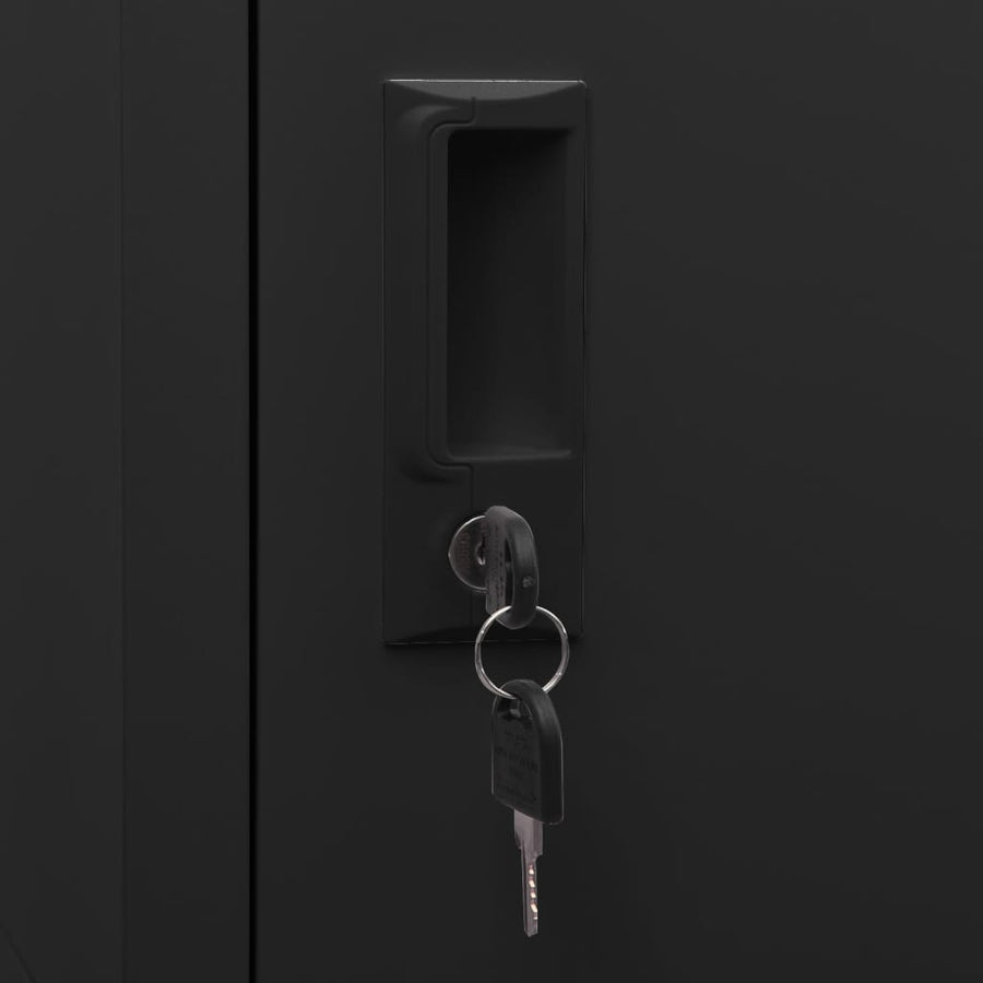 Locker Cabinet Black 38x40x180 cm Steel