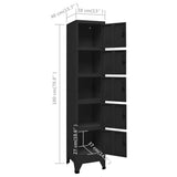 Locker Cabinet Black 38x40x180 cm Steel - Low Angle