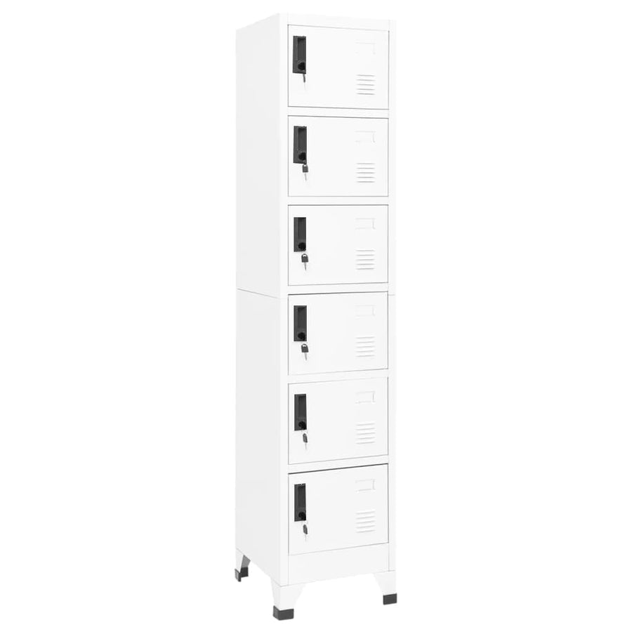 Locker Cabinet White 38x40x180 cm Steel