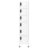 Locker Cabinet White 38x40x180 cm Steel - Front View