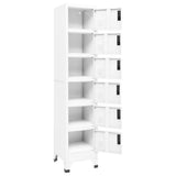 Locker Cabinet White 38x40x180 cm Steel - Side View